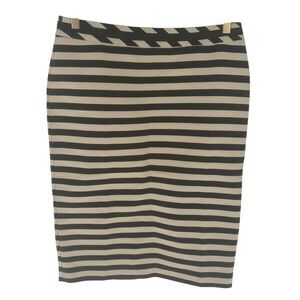 Boden Skirt Womens 10 Long Brown Black Striped Wow Pencil Straight Career Office